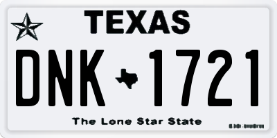 TX license plate DNK1721