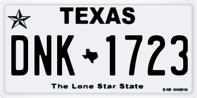 TX license plate DNK1723