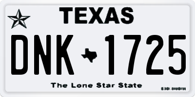TX license plate DNK1725