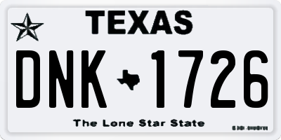 TX license plate DNK1726