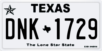 TX license plate DNK1729