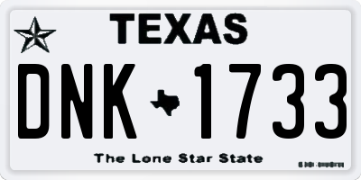 TX license plate DNK1733
