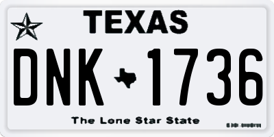TX license plate DNK1736