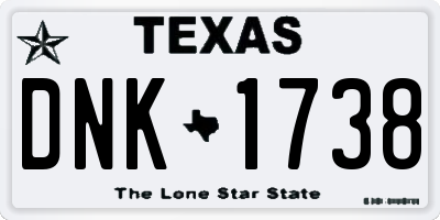 TX license plate DNK1738