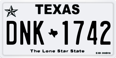 TX license plate DNK1742