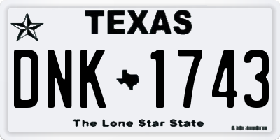 TX license plate DNK1743