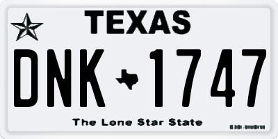 TX license plate DNK1747
