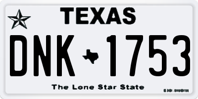 TX license plate DNK1753