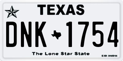 TX license plate DNK1754