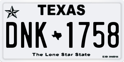 TX license plate DNK1758