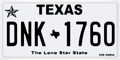 TX license plate DNK1760