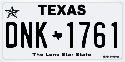 TX license plate DNK1761