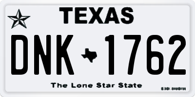 TX license plate DNK1762