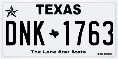 TX license plate DNK1763