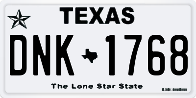 TX license plate DNK1768