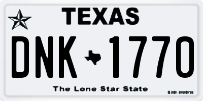 TX license plate DNK1770
