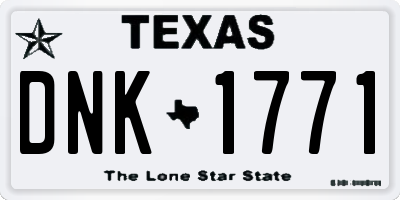 TX license plate DNK1771