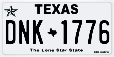 TX license plate DNK1776
