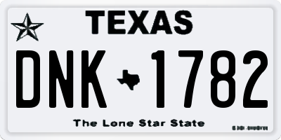 TX license plate DNK1782