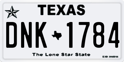 TX license plate DNK1784