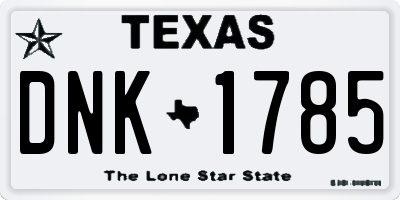 TX license plate DNK1785