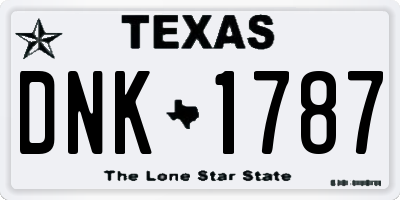 TX license plate DNK1787