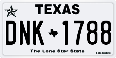 TX license plate DNK1788