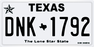 TX license plate DNK1792