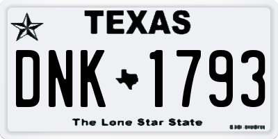 TX license plate DNK1793