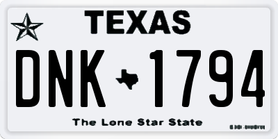 TX license plate DNK1794