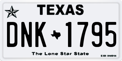 TX license plate DNK1795