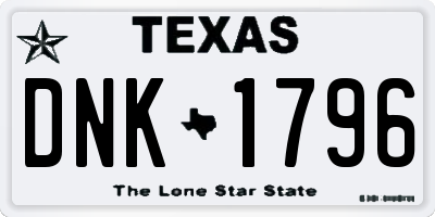 TX license plate DNK1796