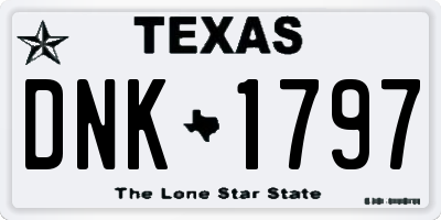 TX license plate DNK1797