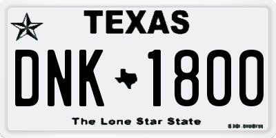 TX license plate DNK1800