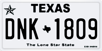TX license plate DNK1809