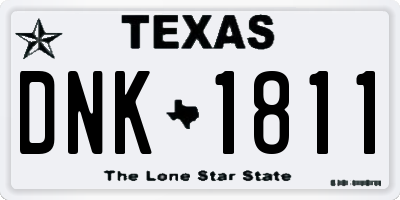 TX license plate DNK1811