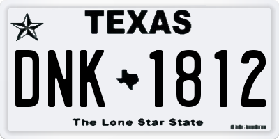 TX license plate DNK1812