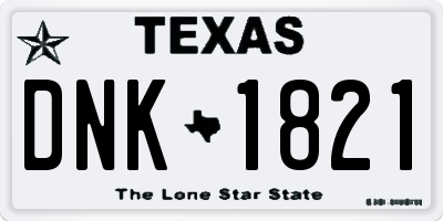 TX license plate DNK1821