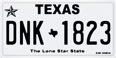 TX license plate DNK1823