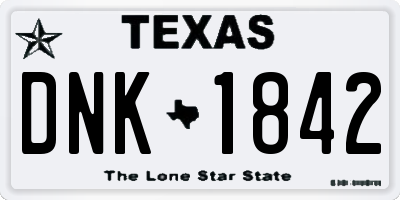 TX license plate DNK1842