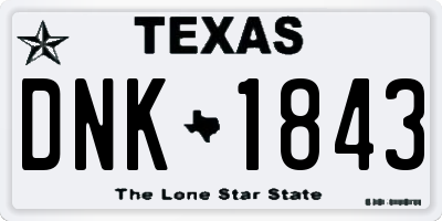 TX license plate DNK1843