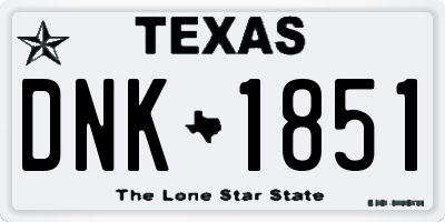 TX license plate DNK1851