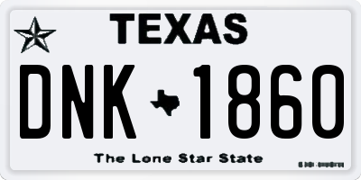 TX license plate DNK1860