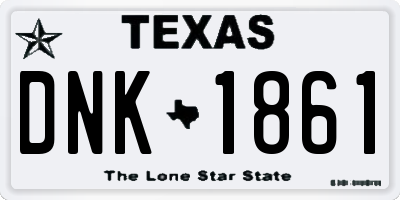 TX license plate DNK1861