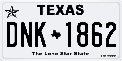TX license plate DNK1862