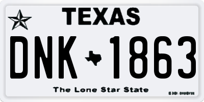 TX license plate DNK1863