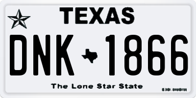 TX license plate DNK1866