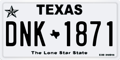 TX license plate DNK1871