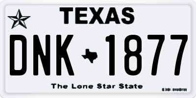 TX license plate DNK1877