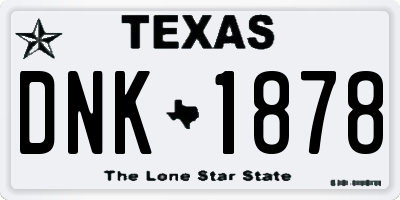 TX license plate DNK1878